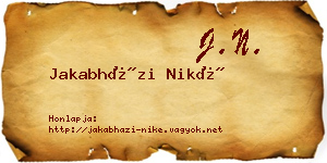 Jakabházi Niké névjegykártya